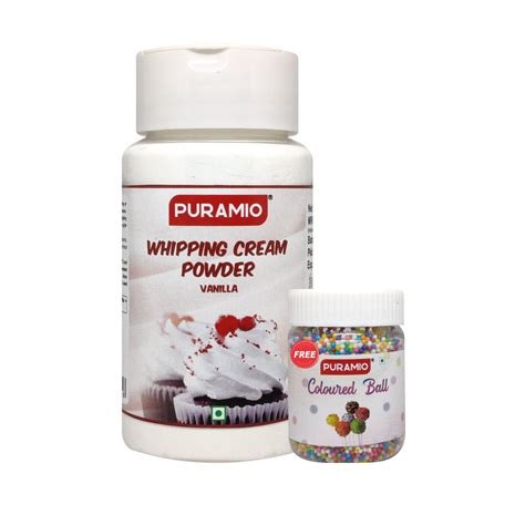 Puramio Whipping Cream Powder- Vanilla, Whipped Cream for Cake, 100g P ...