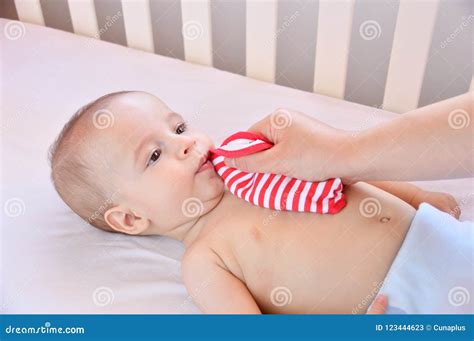 Adorable baby drooling stock image. Image of bonding - 123444623