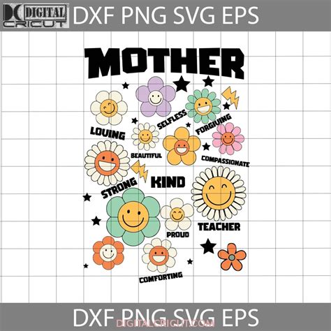 Mother Svg, Mother Adjective Svg, Words Describing Mother Svg, Smiley ...