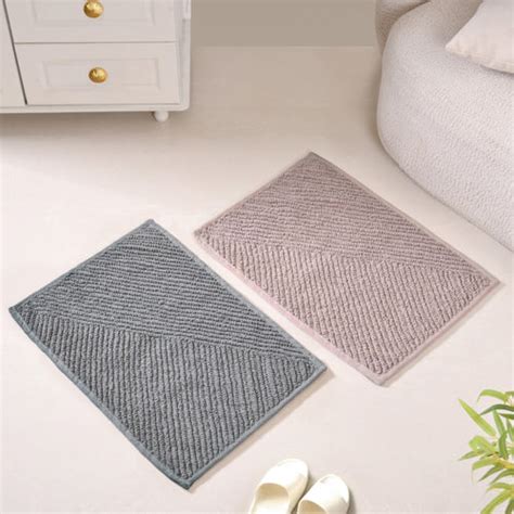 Set Of 3 Crochet Bordered Cotton Floor Mats Online - Premium Floor Mat ...