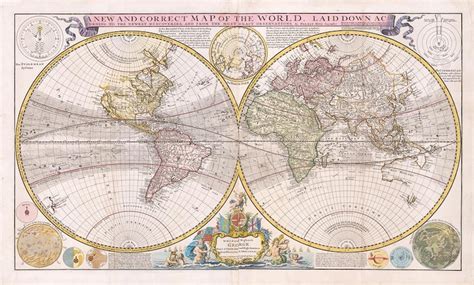 Buy 1715 World Map Print: Rare Antique Fine Art Reproduction Online in ...