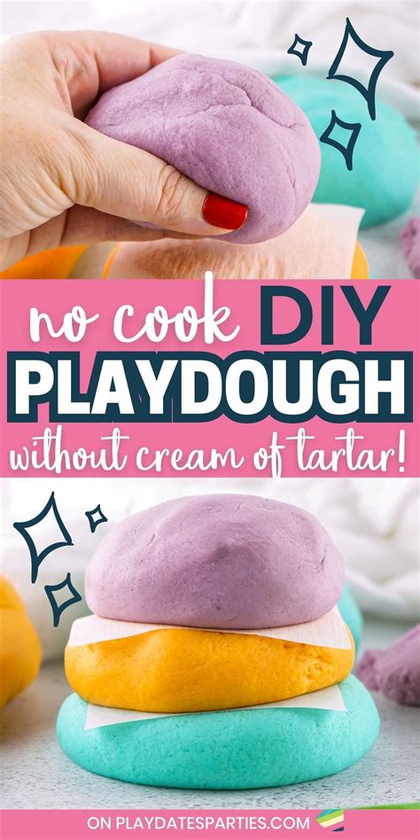 No Cook DIY Playdough without Cream of Tartar | Easy homemade playdough ...