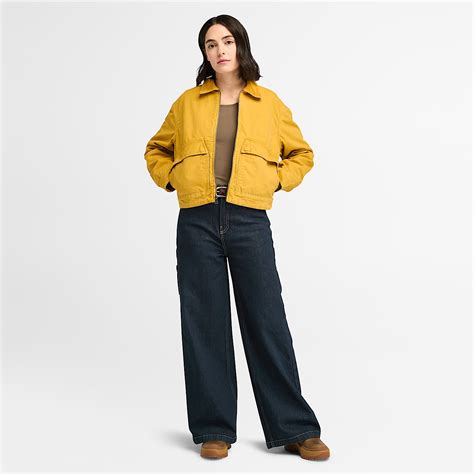 Strafford Quilted Washed Canvas Jacket for Women in Yellow