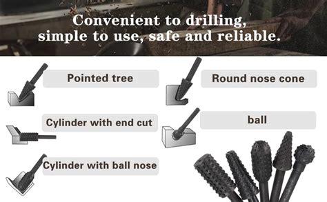 Rangwell 5Pcs/Set High Speed Steel Burr Drill Bit Set Wood Carving ...