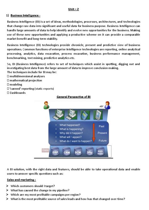Unit - 2 (Business Intellence) - Unit – 2 Business Intelligence ...