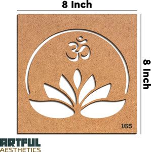 Artful Aesthetics Lotus with Om wooden rangoli stencil Rangoli Stencil ...