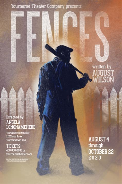 “Fences” Poster | Fences poster, Fences project, Now showing theatre sign