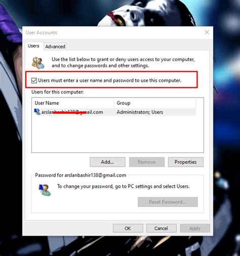 Image result for Netplwiz Command Remove Password