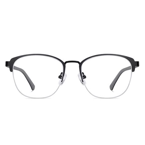 Buy Black Grey Half Rim Square Lenskart Air Fusion VC E12311-C3 ...