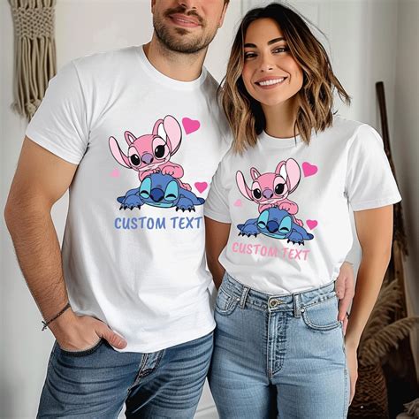 Custom Disney Stitch and Angel Shirt, Disney Couple Tee, Cute Stitch ...