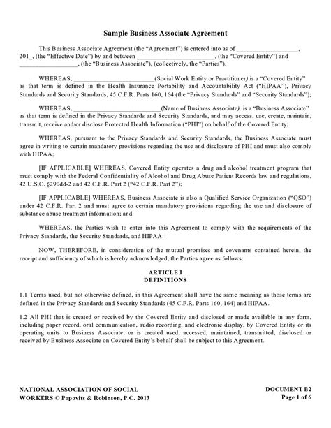 40 FREE Business Associate Agreements (BAA Forms)