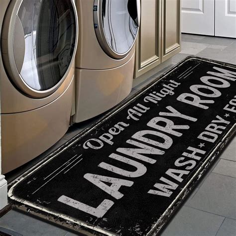 Amazon.com: GISPOG Farmhouse Laundry Room Rug Runner Non Skid Machine ...