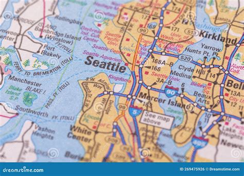 City Map of Seattle, Washington. Stock Illustration - Illustration of ...