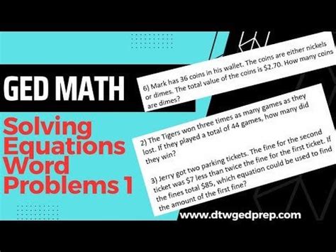 Image result for Word Problems Math GED