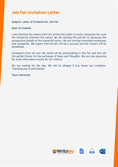 Job Fair Invitation Letter Template at netaaravblog Blog