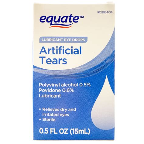 Equate Artificial Tears, Polyvinyl Alcohol 0.5%, 0.5 fl oz HSA/FSA ...