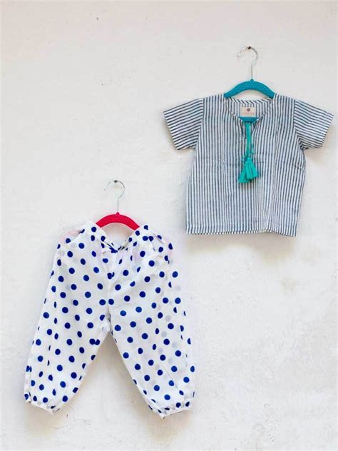 Blue Polka Organic Cotton Comfort Pants | Pinklay