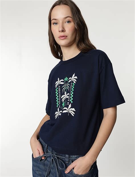 Buy Pure Cotton Tropical Printed T-Shirt at Marks & Spencer