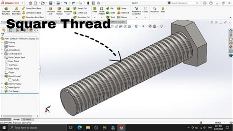 How to Design Threads in SolidWorks 的图像结果