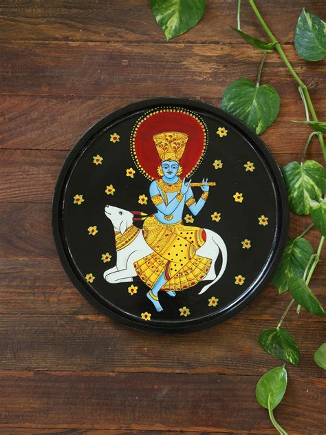 Wooden Wall Plates - Krishna And His Favourite Cow – Revive Home