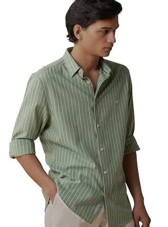 Andamen Men Green Twill Full Sleeve Slim Fit Shirt (Green, M) : Amazon ...