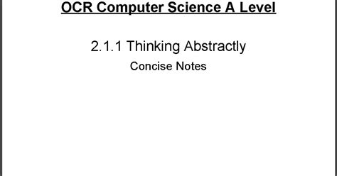 Image result for Thinking Abstractly a Level Computer Science