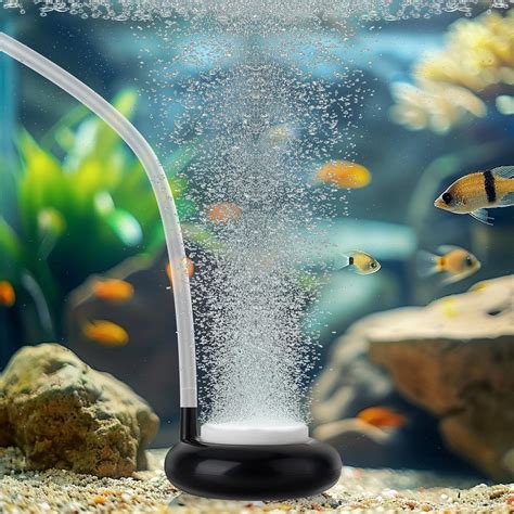 Hygger Aquarium Air Stone, Fish Tank Bubbler, Nano Furnace Flue Round ...