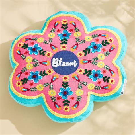 Buy Glance Bloom Beaded Filled Cushion - 46x46cm from Home Centre at ...