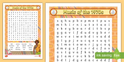 👉 Music of the 1970s Word Search - Twinkl - KS2