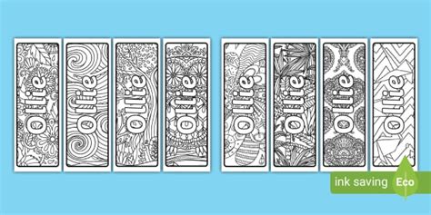 Free Ollie Mindfulness Name Colouring Bookmarks for Kids!