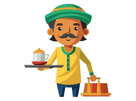 Traditional indian tea seller in street market authentic street life ...
