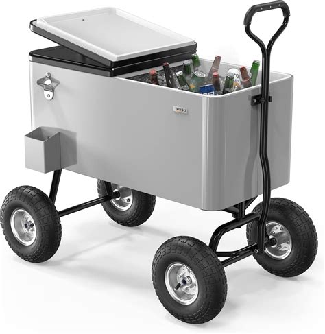 Brandclub - VINGLI 80 Quart Wagon Rolling Cooler Ice Chest, w/Long ...