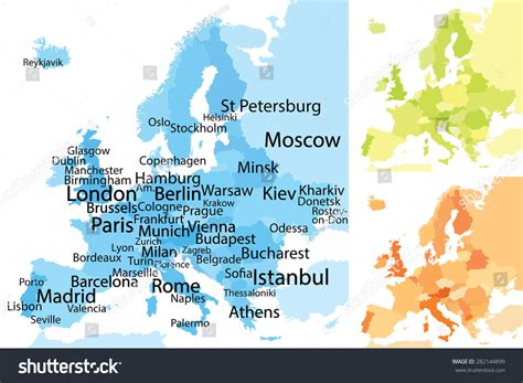 Map Of Europe With Major Cities