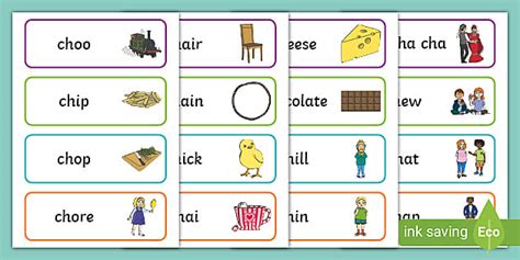 'Ch' Phonics Cards | Words that start with 'Ch' | Ages 5-7