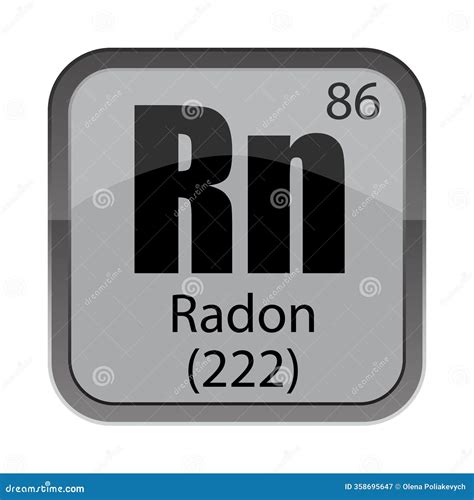 Radon Periodic Table Elements Info Card (Layered Vector Illustration ...