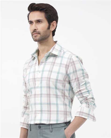 Rare Rabbit Men's Tanner Dusky Pink Cotton Checked Print Regular Fit F