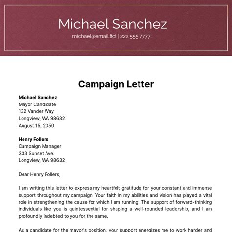 Campaign Letter Example 的图像结果