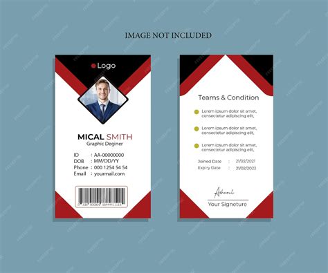 Premium PSD | Free vector Front and Back id card template with picture