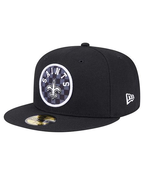 New Era Men's Black New Orleans Saints Checkered 59fifty Fitted Hat ...