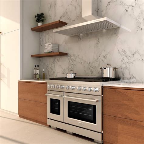 ZLINE KITCHEN & BATH Paramount 48-in 8 Burners 4.2-cu ft / 2.5-cu ft ...