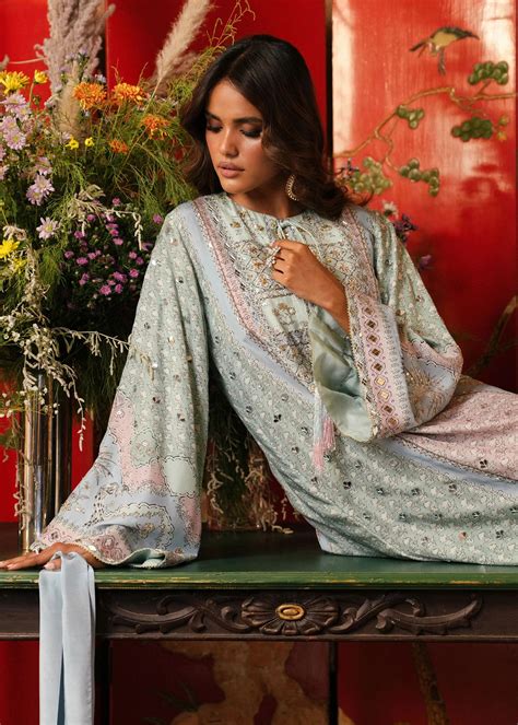 Jhilmil - Mint | Eid Prints | CRIMSON (RTS) – Chaand Tara