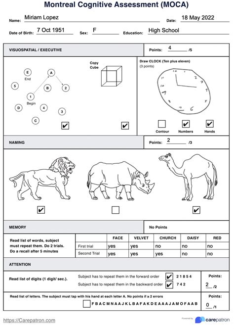 Montreal Cognitive Assessment Printable - prntbl ...