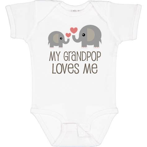 Tiny Nest My Grandpop Loves Me Elephant Infant Creeper From Grandson ...