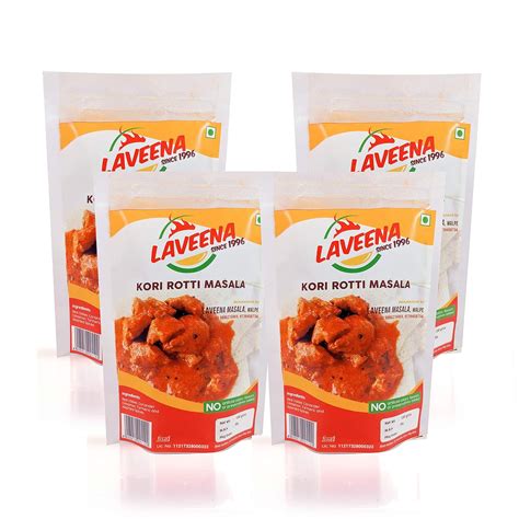 Laveena Masala Kori Rotti Masala pack of 4 (100gms each) : Amazon.in ...