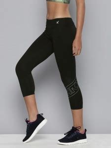 HRX by Hrithik Roshan Printed Women Black Tights - Buy HRX by Hrithik ...