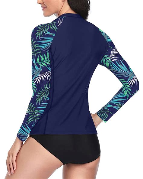 Snapklik.com : Daci Women Blue1 2 Piece Rash Guard Long Sleeve Bathing Suit