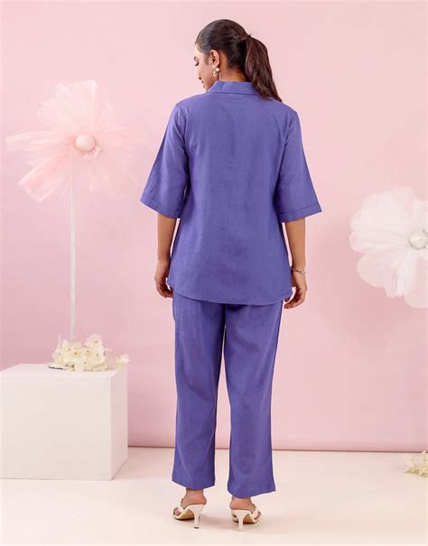 LUCI BLUE SOLID CO-ORD SET – Studio Misri