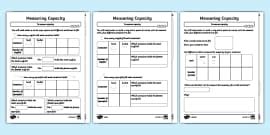 👉 Comparing Capacity PlanIt Maths Activity Sheets
