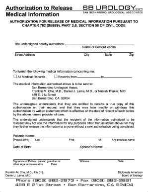 Fillable Online Authorization Release Med Infocdr Fax Email Print ...