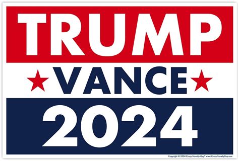 Crazy Novelty Guy Trump Vance 2024 Yard Sign, Donald Trump President ...